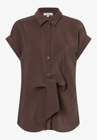 MORE & MORE - Bluse mit Knot-Detail braun - Gr. - 36