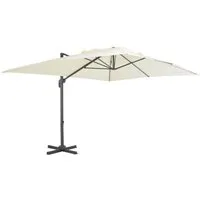 vidaXL Sonnenschirm Ampelschirm mit Aluminiummast 400 x 300 cm Sand