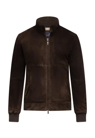 State of Art - Regular Fit Jacke aus Ziegenvelours braun - Gr. - XL