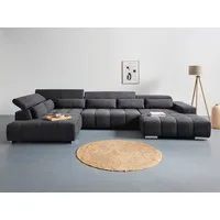 COTTA Wohnlandschaft Orion U-Form, B: 409 cm, mit Kopfteilverstellung & 6 Nierenkissen