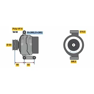 Bosch Lichtmaschine 105A Fiat Lancia 0986080980 1,3