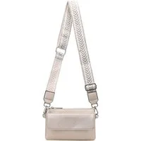 ITALYSHOP24 Geldbörse Damen Umhängetasche CrossBody Brieftasche Geldbörse Handytasche Reise (Tasche mit einem breitem Muster Stoffgurt/Umhängeband), Bodybag Cross Bag Schmucktasche Brieftasche Clutch Abendtasche