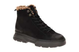 Paul Green Damen Stiefeletten 5497-030 Black Nubuk Warmfutter Blockabsatz