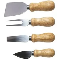 HIT Trading Käsemesser KÄSEBESTECK 4er Set Käsemesser Käseschneider Käsegabel 02, Käse Messer Gabel Besteck