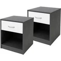 HTI-Living Nachtschrank Nachtschrank mit 1 Schublade 2er-Set (Set, 2-St., 2 Nachtschränke) Nachttisch Nachtkommode Nachtkonsole