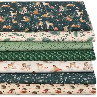 Patchwork- und Quiltpaket "Waldtiere", grün-color