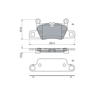 Bosch Bremsbel?ge hinten Porsche Cayenne 9Y