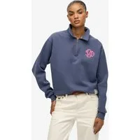 Superdry Sweatshirt SD&CO NEON COLLARED HALF ZIP mit Reißverschluss, aus Baumwolle und Polyester, Loose Fit