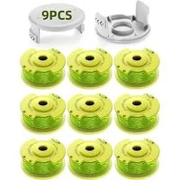 FELIXLEO Rasentrimmer-Ersatzspule 11 Stück Spule für Ryobi One 18V 24V 40V 2 0mm Faden mit 2 Deckeln, (1-St)
