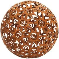 Kobolo Gartenfigur Gartenkugel KULA Rostoptik - Durchmesser 28 cm, (Metall)