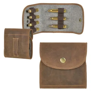 Munitionstasche Leder 11x11cm 7er "Vintage Hunting" antikbraun Greenburry