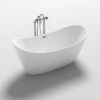 HOME DELUXE Badewanne Freistehende Badewanne OVALO, 170 x 80 x 72 cm - inkl. komplettem Zubehör I Acrylwanne