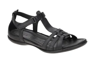 Ecco 240873 FLASH - T-bar Damen Sandalette in Schwarz mit Echtleder Komfort F...