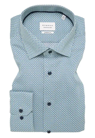 ETERNA - Hemd Twill Langarm grün - Gr. - 48