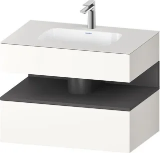 Duravit Qatego Einbauwaschtisch mit Konsolenwaschtischunterbau Graphit & Weiß Matt & Supermatt 800x5 QA4785049840000