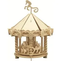 Pebaro 3D-Puzzle Holzbausatz Karussell, 870/2, 137 Puzzleteile