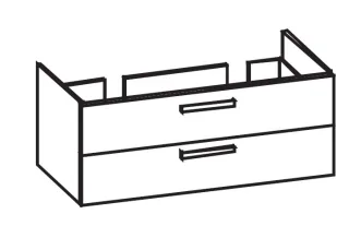 Artiqua 414 Waschtischunterschrank für Legato 4150D1 Weiß Hochglanz, 414-WU2L-V157-7016-68 414-WU2L-V157-7016-68