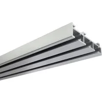 GARDINIA Gardinenschiene Flächenvorhangschiene 3-läufig, kürzbar, mit Bohren, Aluminium, 3-läufig