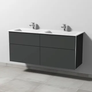 Sanipa 3way Waschtischunterbau zu Ideal Standard Connect Air Waschtisch mit 4 Auszügen, Graphit-Matt BP6441B