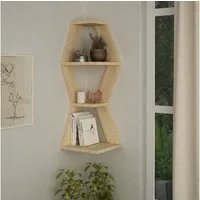 Decortie Eckregal Sablor, Modernes Eck-Wandregal, 30 x 30 x 86 cm