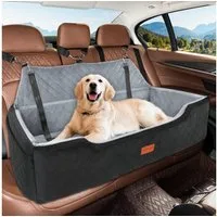 LuxusKollektion Hunde-Autositz Hunde Autositz 100lbs waschbar 2 Sicherheitsleinen Schwarz grau