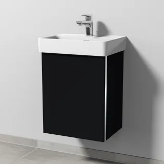 Sanipa 3way Waschtischunterbau zu Laufen Pro S Waschtisch mit 1 Tür, Schwarz-Matt BS78308