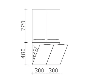 Pelipal Serie 6025 Midischrank 6025-MSW60-04, B:600, H:1210, T:330mm 6025-MSW60-04