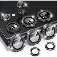 Wigento Handyhülle Für Samsung Galaxy S24 Ultra Aluminium Glitzer Ring Kamera + Hart Glas