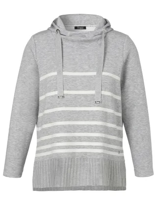 Frapp - Sweatshirt Kapuze 1/1 Arm silver mel /offwhite - Gr. - 48