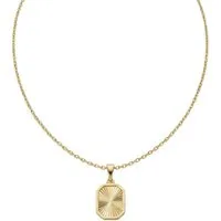 Suzan Gold Kette mit Anhänger 375 Echtgold Solaris Ray Sonnenstrahl-Gravur