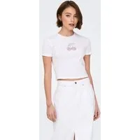 ONLY Kurzarmshirt ONLKIRA S/S BLING O-NECK SHORT TOP JRS