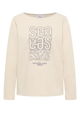 CECIL - Silk-Touch Stickerei Shirt pearl beige - Gr. - M
