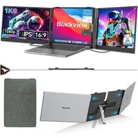 blackview 14" FHD Gaming Monitor DCM6, Dual-Screen, LCD, IPS, Portabler Monitor Portabler Monitor (1920x1080 px, Full HD, IPS, 180° Gaming Monitor, 13,3-17,3" - Windows/Mac/Android/Chrome)