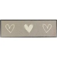 MOCAVI Läufer Läufer klein 30x100 Mat Schuhparkplatz Herzen beige, Läufer klein, Höhe: 300 mm