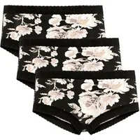 Jockey Slip Soft Stretch Lace (3er Pack) florales Muster, dehnbare Spitze