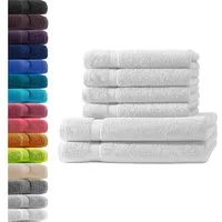 Hometex Premium Textiles Handtuch in Premium Qualität 500 g/m², Feinster Frottier-Stoff 100% Baumwolle, 2x Duschtuch + 4x Handtuch, weich, saugfähig, extra schwer & flauschig
