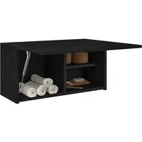 vidaXL Schrankmodule Bad-Wandschrank Schwarz 60x25x30 cm Holzwerkstoff