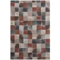 TaraCarpet Teppich Tara Carpet Berber Karo, rechteckig, Höhe: 27 mm, Moderner weicher Teppich kariert in braun und grün extra weich 67x140