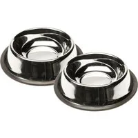 Koopman Futternapf Hundenapf Ø 21 cm 430 ML Edelstahl 1/2 er Set, Edelstahl, 2er Set, Anti-Rutsch Funktion, 430 ml, Napfschale, Hundenapf
