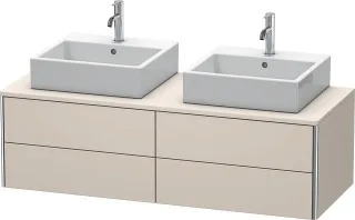 Duravit XSquare Konsolenwaschtischunterbau wandhängend Taupe Supermatt 1400x548x400 mm - XS4916B8383 XS4916B8383