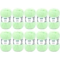 Gründl Wolle Lisa Premium Uni im 10x50g Wollpaket zum Handarbeiten Häkelwolle, (Wolle zum Stricken, Häkeln, Handarbeiten, Handstrickgarn), weich und pflegeleicht, ohne Schurwolle