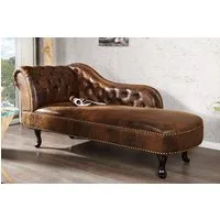 riess-ambiente Recamiere CHESTERFIELD 170cm antik braun, Einzelartikel 1 Teile, im Chesterfield Design