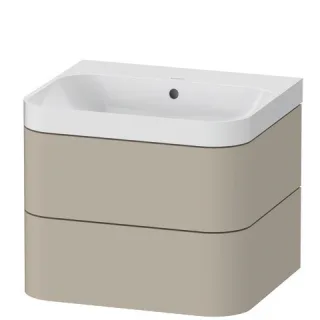 Duravit Happy D.2 Plus c-shaped Set wandhängend Taupe Seidenmatt 575x490x480 mm - HP4345N6060 HP4345N6060