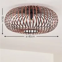 hofstein Deckenleuchte »Aidone« Deckenlampe aus Metall in Kupfer, ohne Leuchtmittel, E27, Spot m. Gitter u. Lichteffekt an der Decke