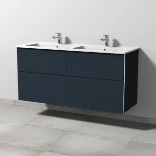 Sanipa 3way Waschtischunterbau zu Duravit ME by Starck Waschtisch mit 4 Auszügen, Marine-Matt BP7281R