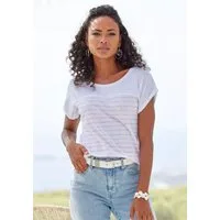 Beachtime by Lascana T-Shirt mit Streifendesign Sommershirt aus luftiger Baumwoll-Qualität