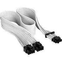 Premium Sleeved PCIe 5.0 12VHPWR PSU Adapterkabel weiß, 50cm