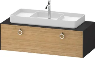 Duravit White Tulip Konsolenwaschtischunterbau wandhängend Natur Eiche & Graphit Matt & Seidenmatt 1 WT4982MH5580010