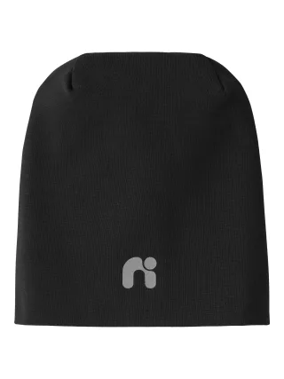 NAME IT - NMNMOPPY BEANIE DROP SHAPE REF LOGO black - Gr. - 50