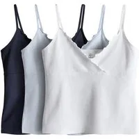 The Set Trägertop The Set verkürzte Camisoles mit Rüschen, 3er-Pack (3-tlg)